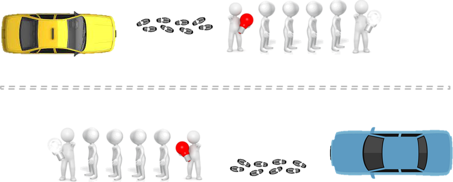 A diagram showing the proper lighting setup from a vertical perspective